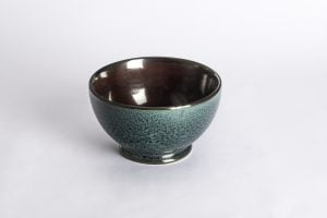 Handcrafted & Double  Glazed Ceramic Serving Bowl-Maroon & Green - Image 2