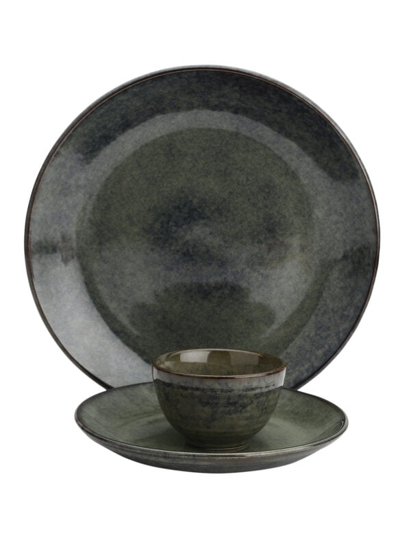 Grey Studio Pottery Single Set Dinnerware( Set of 3)-VIDHUMRA Collection