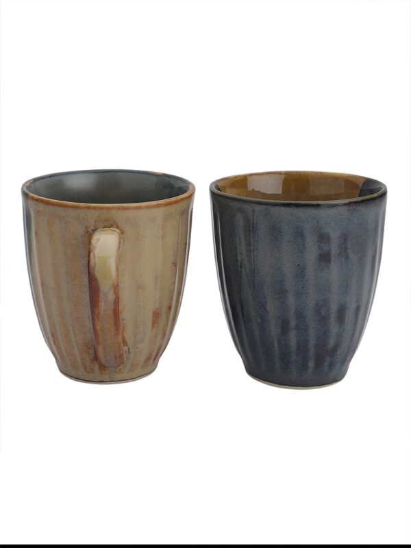 Studio Pottery Blue & Brown Mugs- Set of 2 - Image 4