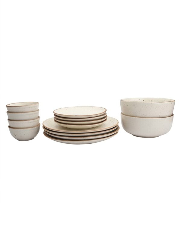 Handcrafted Stoneware Dinner Set (Style 2) -Set of 14 - Image 3