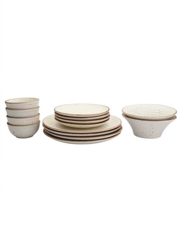 Handcrafted Stoneware Dinner Set (Style 3) -Set of 14 - Image 3