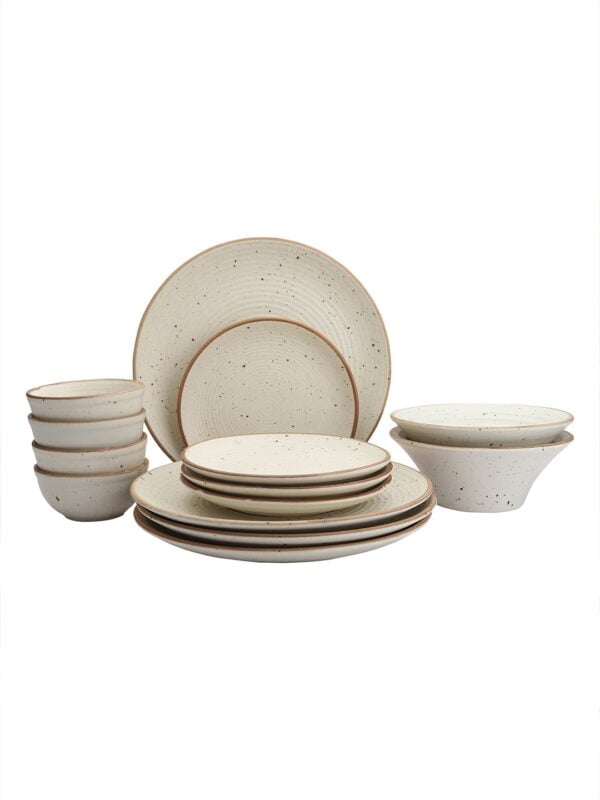 Handcrafted Stoneware Dinner Set (Style 3) -Set of 14 - Image 2