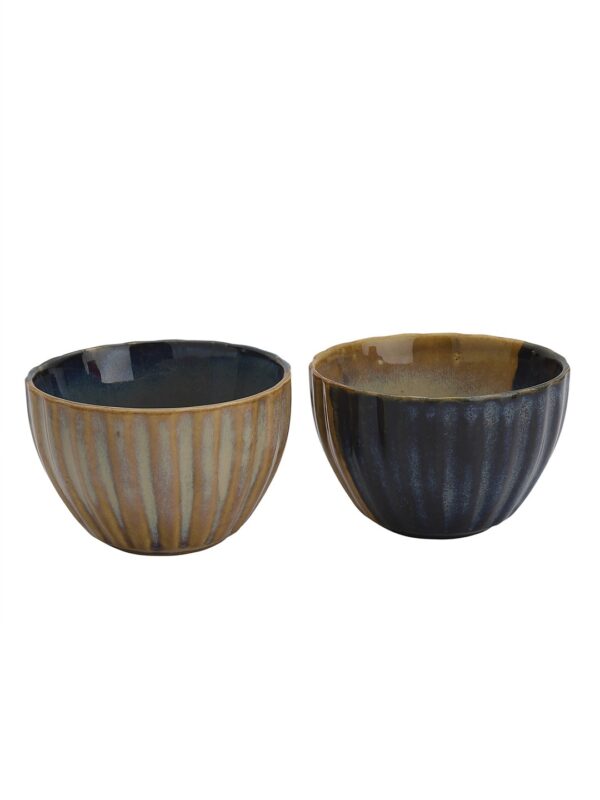 Studio Pottery Blue & Brown Snack Bowl- Set of 2 - Image 6