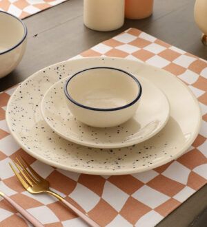 miah decor Ceramic Dinner Plates Set of 6 Handcrafted Dining Plates Full Plates for Home Kitchen and Restaurant Microwave Dishwasher Safe Size 10 Inches