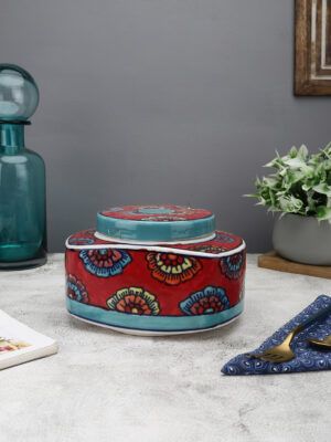 Red Handicraft Ceramic Pickle Jar – Achar Barni