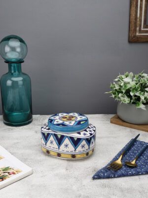 Ceramic Kitchen Storage Jar – 500ml – Handpainted Airtight Canister