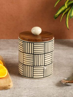Ceramic Jar – Handpainted Storage – Airtight, Dishwasher & Microwave Safe