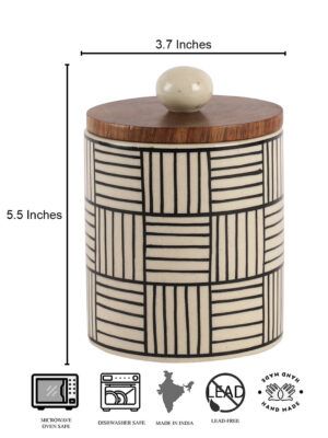 Ceramic Jar – Handpainted Storage – Airtight, Dishwasher & Microwave Safe - Image 4