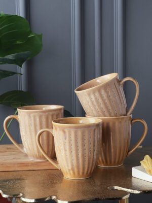 MIAH Décor Studio Pottery Smoky topaz Mugs- Set of 4