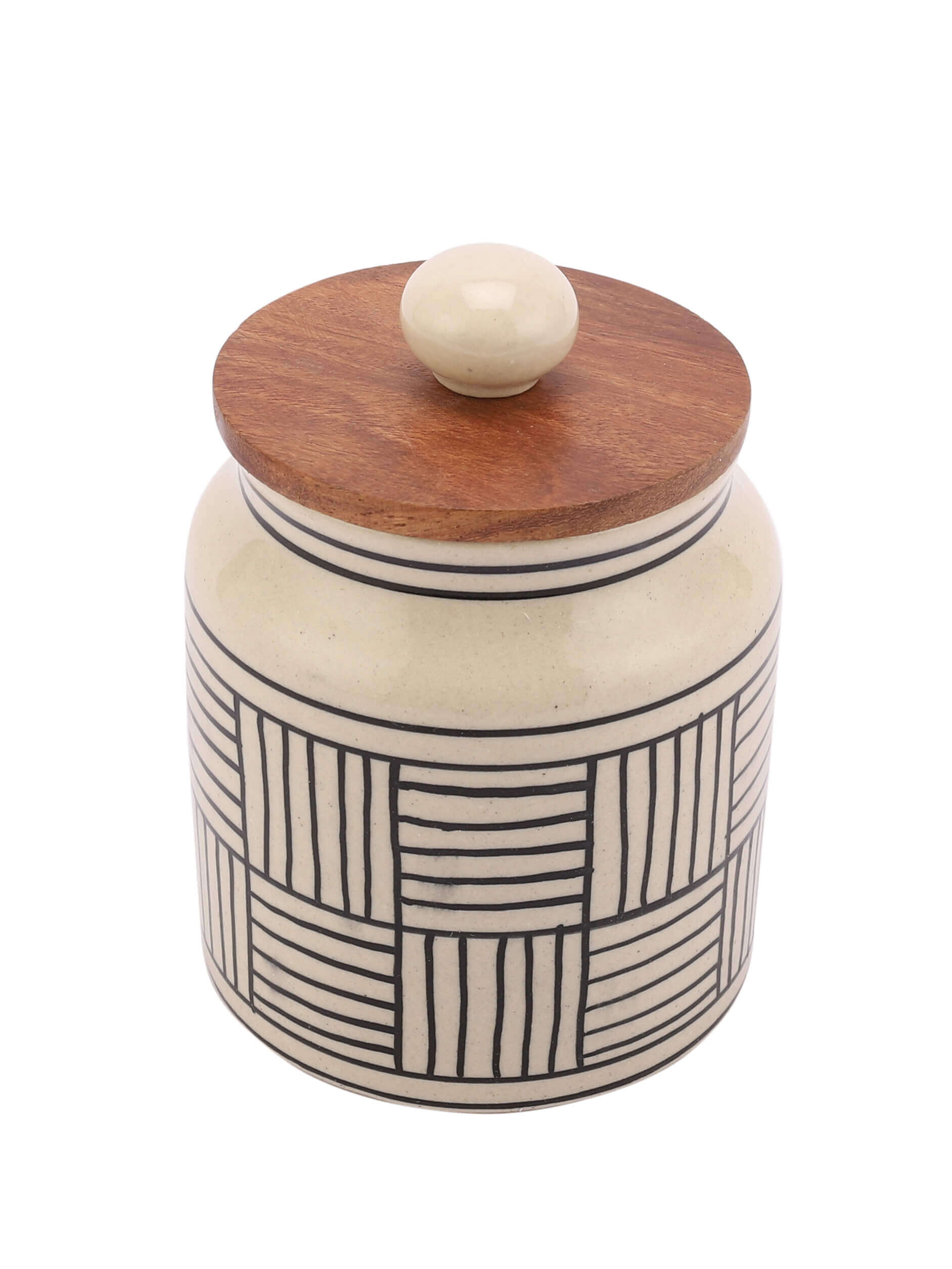 Hand Painted Ceramic Jar – 460ml – Airtight Lid - Image 2