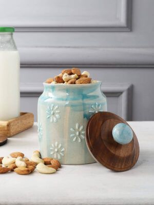 Grey Ceramic Jar – 500ml – Airtight Lid